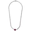 Remo Gammella Collana Donna Tennis Argento 925 in Zirconi - Taglio Zirconi da 2 mm - Pietra Cuore 9 mm - Chiusura ad incastro - Lunghezza 44 cm - Collana Tennis Donna - Varianti di Colore.