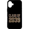 Kindie Collegiate Varsity Style Ts Custodia per iPhone 16 Plus Classe di 2039 Leopard Varsity scuola materna per bambini