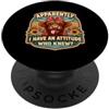 Apparently I Have an Attitude Who Knew C Apparentemente ho un atteggiamento che conosceva il sarcasmo della mucca delle Highland PopSockets PopGrip Adesivo