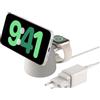 Belkin BoostCharge Pro Dock di ricarica wireless 2 in 1 con MagSafe 15 W, caricabatteria rapido per iPhone, stand compatibile con iPhone 16, 15, 14, 13 e 12, Grigio Sabbia