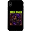 Halloween Glam Retro Vintage Comics Pop Custodia per iPhone XS Max Drum Demon Drummer Devil Horns Satana Spooky Horror Uomo Ragazzo