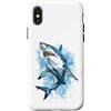 Oceanic Apex Art Custodia per iPhone X/XS Aggressivo Shark Jaws Ocean Predator Acquerello Art