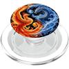 Dragon Phoenix Yin and Yang Drago Blu Giapponese Fenice Uccello Estetico Yin e Yang PopSockets PopGrip per MagSafe