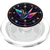 Mystical Bird Astrology Zen Emblem Desig Arte geometrica dei tarocchi della gru origami celeste PopSockets PopGrip per MagSafe