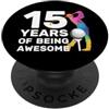 COOL GOLF DESIGNS AND OUTFITS GOLFER 15 ANNI OF BEING AWESOME GOLF 15. COMPLEANNO PopSockets PopGrip Adesivo