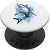 Oceanic Apex Art Aggressivo Shark Jaws Ocean Predator Acquerello Art PopSockets PopGrip Adesivo