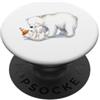 Polar Paws Art Giocoso Orso Polare Cucciolo Traffico Cono Acquer PopSockets PopGrip Adesivo