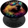 Simpatici capibara per gli amanti dei ca Capibara con Occhiali da Sole Colorato Roditore Capibara PopSockets PopGrip Adesivo
