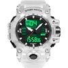 findtime Orologi da uomo, digitali da uomo, trasparente, blu, orologio da polso per uomini e ragazzi, design tattico militare con timer a LED, cinturino in silicone