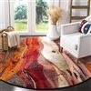 Safavieh Tappeto contemporaneo per soggiorno, sala da pranzo, camera da letto - Glacier Collection, pelo corto, rosso e multi, 122 x 122 cm