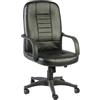Dmora - Sedia da Ufficio Shepparton, Poltrona direzionale con braccioli, Sedia ergonomica da Ufficio, Nero, Cm 56x59h104/114