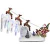Wintem - Giostra Natalizia con Luci LED e Musica in Movimento 33x21x31 cm per Decorazioni Natalizie di Casa e Villaggi di Natale, Funzionamento a Batterie, Scena Rotante con Personaggi Animati