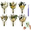 Soodyoow 6 Pezzi Fiori Secchi, Verde Mini Bouquet di Fiori Secchi Naturali, Fioris Secchis Decorativi, Fioris Secchis per Bomboniere per Bomboniere, Vasi E Artigianato