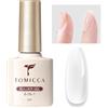 TOMICCA 8 in 1 Clear Rubber Base Gel, Smalto Semipermanente Rinforzato per Unghie Gel UV/LED Soak Off per Prolungamento delle Unghie, Rinforzo delle, 8ML