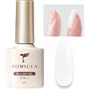 TOMICCA 8 in 1 Bianco Latte Rubber Base Gel, Smalto Semipermanente Rinforzato per Unghie Gel UV/LED Soak Off per Prolungamento delle Unghie, Rinforzo delle, 8ML