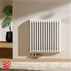 EMKE Radiatore a forma di D, 600 x 594 mm, radiatore a pannello, design orizzontale, a doppio strato, connettore laterale, bianco 969 W