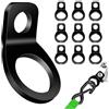 Générique Tie Down Rings - 10 Pack Anchors in acciaio inox | Trailer Lashing Points | Black powdeř-coated stainless steel rings, secure cargo on trailers, trucks, RVs and motorcycles.