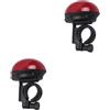 BESPORTBLE 2 Pezzi Campanello Bici Elettrica a Fungo Allarme, Rosso | Meccanismo a Collisione Rotante, Avviso Sonoro Forte, per Bici da Montagna e Bici Comuni, Batteria 1,5 V