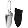 COHEALI Pala Pieghevole Mini in Acciaio Inox Argento per Outdoor | Compatta e Portatile, Impugnatura Ergonomica, con Borsa per Trasporto, Adatta a Escursioni e Attività All'aperto