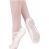tanzmuster Nicky, Mezze Punte Danza Classica in Raso, Suola Unica in Cuoio, Bambini e Adulti - Rosa e Champagne - 22-45.