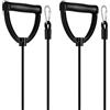 Zerodeko Corda Elastica per Stepper Maniglie Nere, 1 Paio, 15 Lbs | Allenamento Completo, Impugnature Ergonomiche, ABS e Nylon, per Stepper e Panche, Viaggio e Palestra