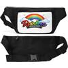 Generic Marsupio unisex con arco arcobaleno colorato con nuvole e stelle, nero
