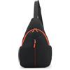 Ronyme Borsa Porta Racchette Borsa a Tracolla Zaino Monospalla Sportivo in Neoprene a Contrasto Apertura Ampia per Racchette E Accessori Tasca con Cerniera, Array, Nero E Arancione
