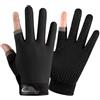 Generic Guanti da pesca all'aperto - Guanti da ciclismo con taglio a 2 dita | Mesh | Rete elastica e pelle in microfibra, taglia adatta e donna, sottile protezione solare per escursioni in bicicletta e sentieri