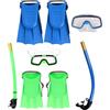 ULTECHNOVO Set Snorkeling per Maschera, Tubo e Pinne Verdi