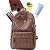 Générique Zaino da donna in nylon a pois per laptop e laptop, marrone, | Zaino Casual Per Viaggi All'aperto Scuola Avventura Università Escursionismo Ufficio Tempo Libero Casual