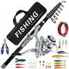 Baoblaze Combo da Pesca Kit Canna Mulinello Esche Fibra di Carbonio Telescopica con Recupero Rapporto 5.2 1 E Custodia Trasporto Adatto per Fiume Lago Vacanze, 300CM