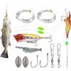 Generisch Kit di esche da pesca alla spigola, esche di simulazione con ganci, esche | Kit di esche per spigola, simulazione di esche da pesca con ganci, esche finte, perfette per pesce gatto, salmone, spigola