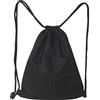 Asyduey All'aperto Uomo Nylon Nero Ultraleggero Borsa da Basket da Calcio Cordino Caccia con Manico da Palestra (Piccolo)
