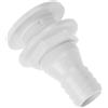 TEHAUX Valvola di Scarico Through Hull Fitting in Plastica ABS Bianco, Diametro Inferiore 1-1/4 Pollici, Filetto 33mm, Bocca Superiore 26mm, per Yacht e Barca, Uso Marino