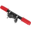 BESTOYARD Bracciolo per Seggio Posteriore Bici Rosso per Tubo 25, 4-31, 8 Mm | Plastica e Lega, per Bici Normali e Mountain Bike, Supporto Posteriore 4 Viti 6x4 Cm e 4 Cappucci