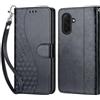 KENHONER Custodia per Samsung Galaxy A18/A17/A26 5G Cover, Nero 3D | Portafoglio in Pelle PU Retro, Antiurto Flip, Slot per Schede, Funzione Stand, Chiusura Magnetica