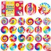 SCIONE 30 Pezzi Mini Fidget Spinner Regalini Fine Festa Compleanno, 15 Motivi Tie-Dye Acrilico, Gadget Compleanno Bambini, Premi Classe, Giochi Sensoriali, Ricarica Pignatta, 3.8 cm