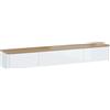 HOMCOM Mobile TV Sospeso Fino a 65" con 2 Cassetti, Armadietto, Luci LED RGB, Prese di Corrente, Bianco e Color Legno | Aosom Italy