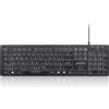 Perixx PERIBOARD-317 - Tastiera - Standard, con caratteri grandi - retroilluminata - USB - QWERTY - USA - S
