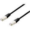 equip - Cavo patch - da RJ-45 (M) a RJ-45 (M) - 50 cm - S/FTP - CAT 6a - senza alogeni, a trefoli - Nero