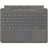 Microsoft Tastiera Microsoft Surface Pro con vano per la penna per aziende, QWERTZ, tedesco, touchpad, Microsoft, Surface Pro 10 per aziende; Surface Pro 9 per aziende; Surface Pro 8 per aziende; Surface Pro X..., platino