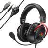 TECKNET, cuffie da gioco per Xbox con microfono, compatibili con Xbox Series X|S, Xbox One, PS5, PS4, PC, Switch. Cuffie da gioco cablate con connettore da 3,5 mm, audio stereo, cancellazione del rumore, LED e design circumaurale