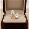 FemousGems 3 KT Moissanite Anello di Fidanzamento 14k Oro Giallo Pera Taglio Classico Onda