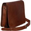 Fatto a mano Borsa Uomo Vintage In Vera Pelle Marrone 100% Cervo Messenger Laptop