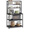 VASAGLE Scaffale Cucina, Mobile Cucina, Scaffale per Microonde, 6 Ripiani, 6 Ganci, Struttura in Acciaio, Stile Industriale, 40 x 80 x 167 cm, Grigio Antracite e Nero Inchiostro KKS019B22