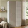 Dmora Guardaroba 2 Ante Abilene, Armadio per Camera da Letto, Mobile con 3 Ripiani e Barra Appendiabiti, 90x52h200 cm, Bianco e Marrone