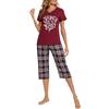 iClosam Completo Pigiama Donna in Cotone Scollo a V Pantaloni Corti
