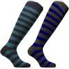 CALZE PRESTIGE (2 PAIA) Calze uomo lunghe, calde e morbide in pregiatissimo filato lana-cashmere modello riga rugby - 100% made in (Brescia) Italy