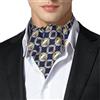 Remo Sartori - Foulard Uomo Ascot Doppia Pala in Seta Damascata Oro, Made in Italy