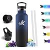 Mulbijeo Borraccia Termica 750 ML, Senza BPA, Bottiglia Termica, Sottovuoto a Doppia Parete, Borracce Termiche, 18/8 Acciaio Inox, Borraccia con Cannuccia, Termos per Palestra, Sport, Bici